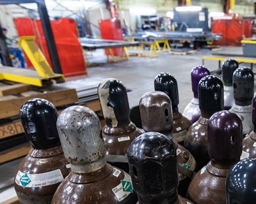 Supply of industrial and welding gases cylinders